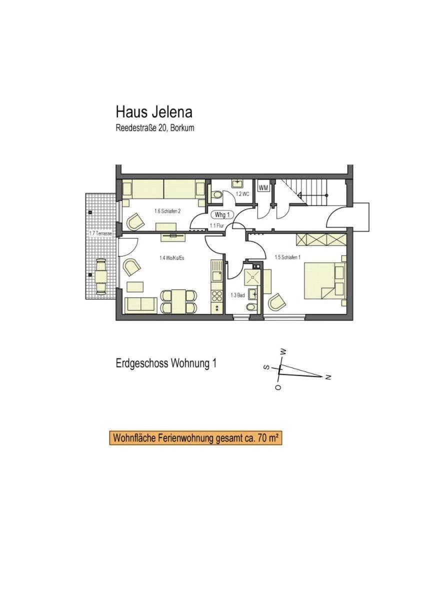 Haus Jelena Appartement 1 Borkum Exterior foto